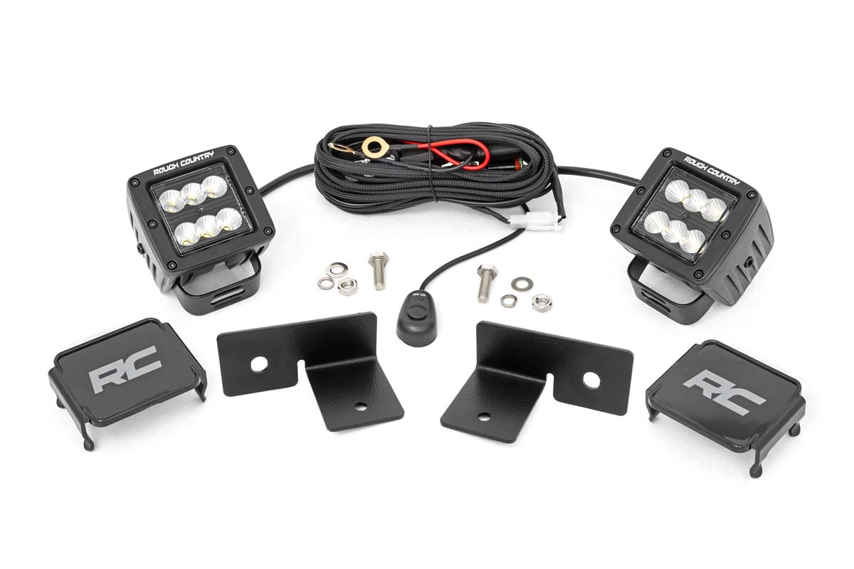 LED-Beleuchtungsset | Befestigung unter dem Bett | 2 Zoll Schwarz, 2er-Set | Spot | Polaris General XP 4 1000