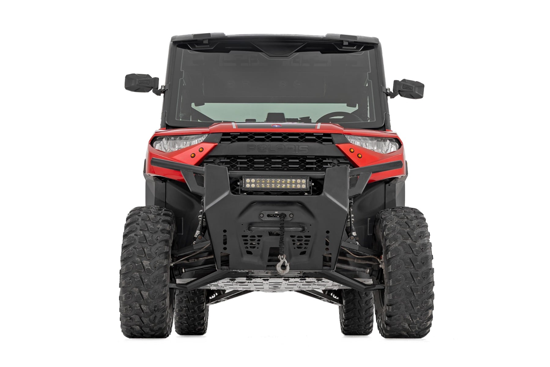 Schwarze geschmiedete Aluminium-Querlenker mit hoher Bodenfreiheit 2" und Vorversatz vorne mit Kugelgelenken | Polaris Ranger 1000XP — Bild 3