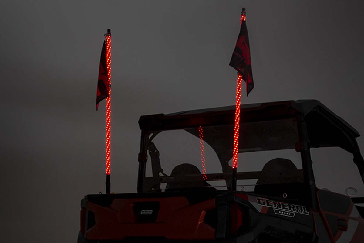 Mehrfarbige LED | Peitsche | 4' Lang | Paar