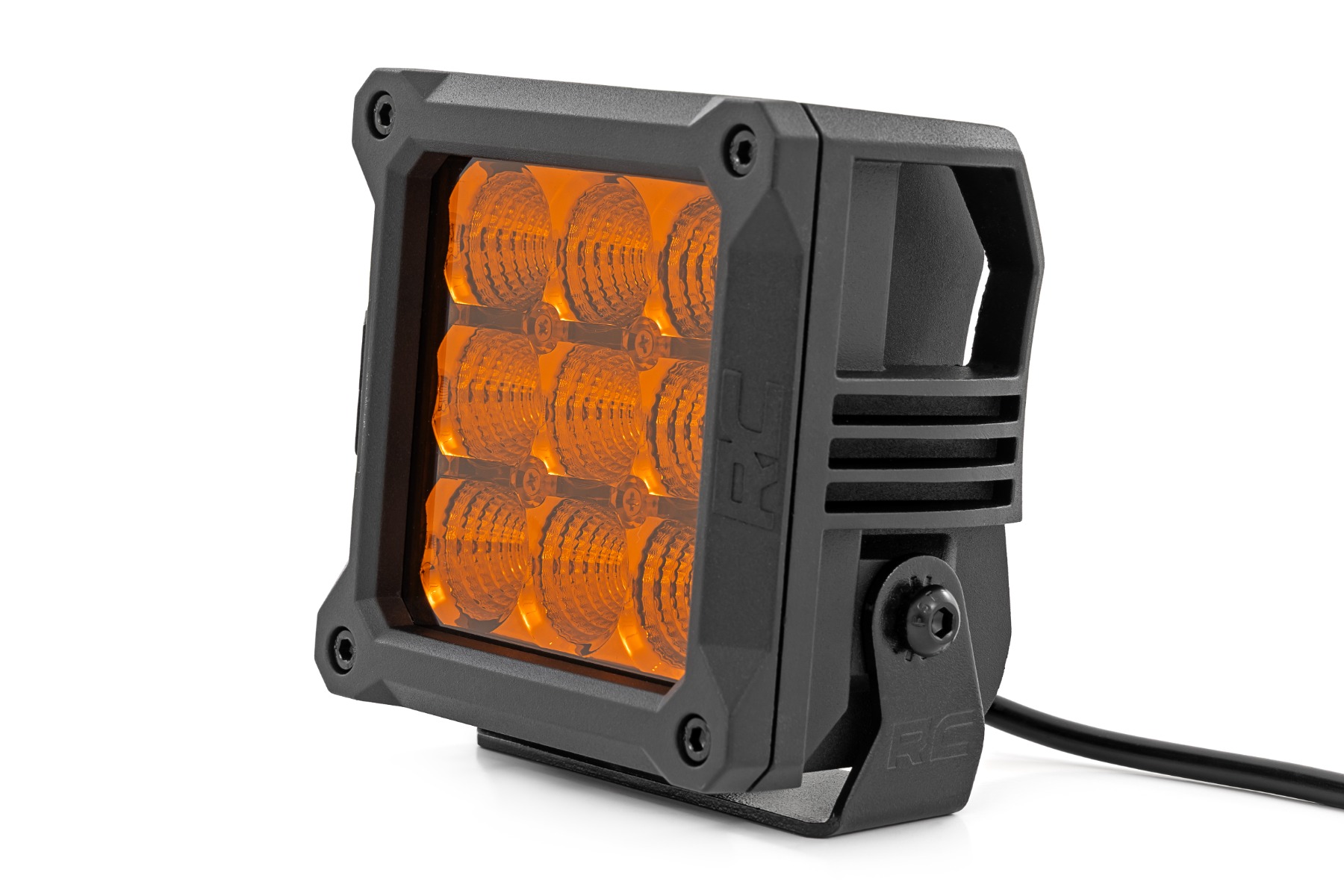 4 Inch LED Amber Light Pods | Square | Amber DRL | Pair — Bild 2