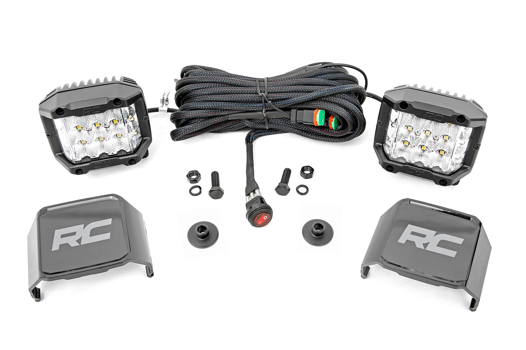 LED-Beleuchtungsset | Befestigung am Kotflügel | 2 Zoll Chrom-Paar | Breit | Ford Bronco 4WD (21–26)