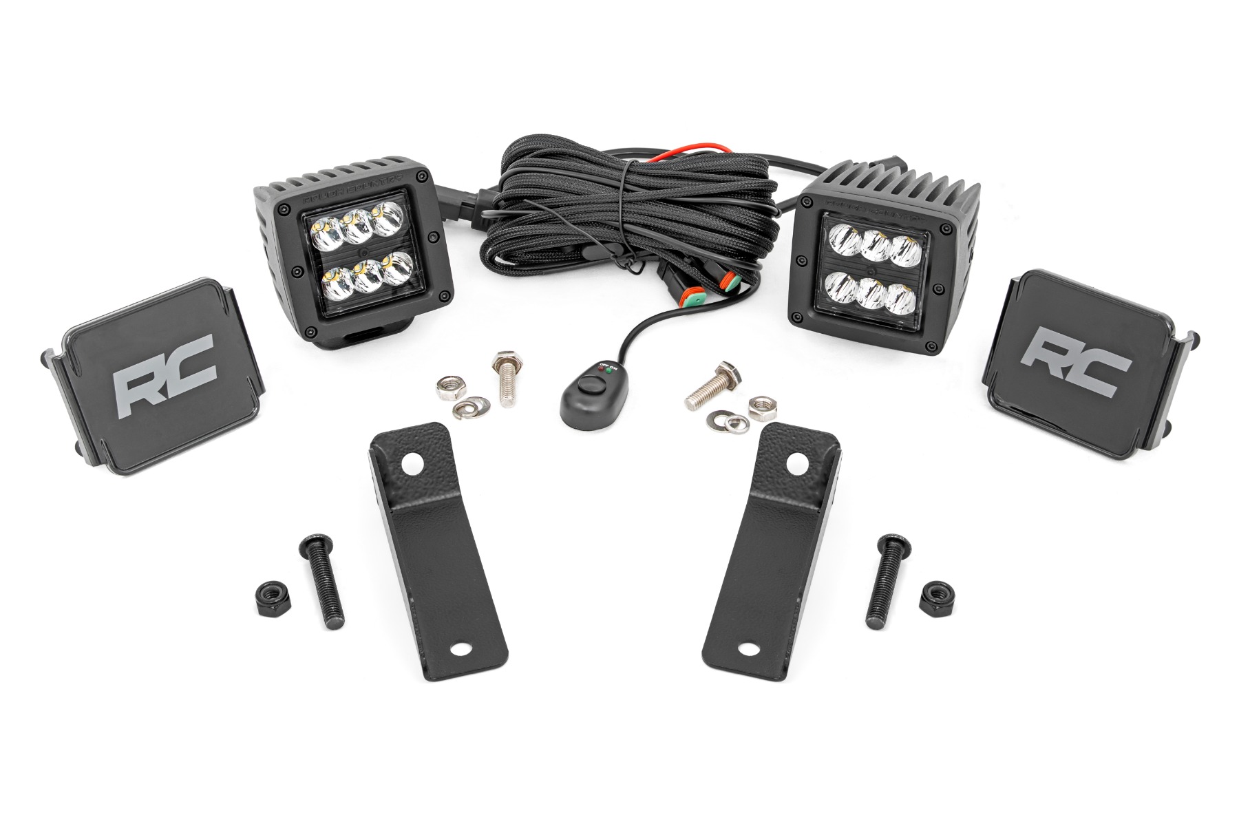 LED-Beleuchtungsset | Heckmontage | 2 Zoll Schwarz, Paar | Spot | Can-Am Maverick Sport 1000R