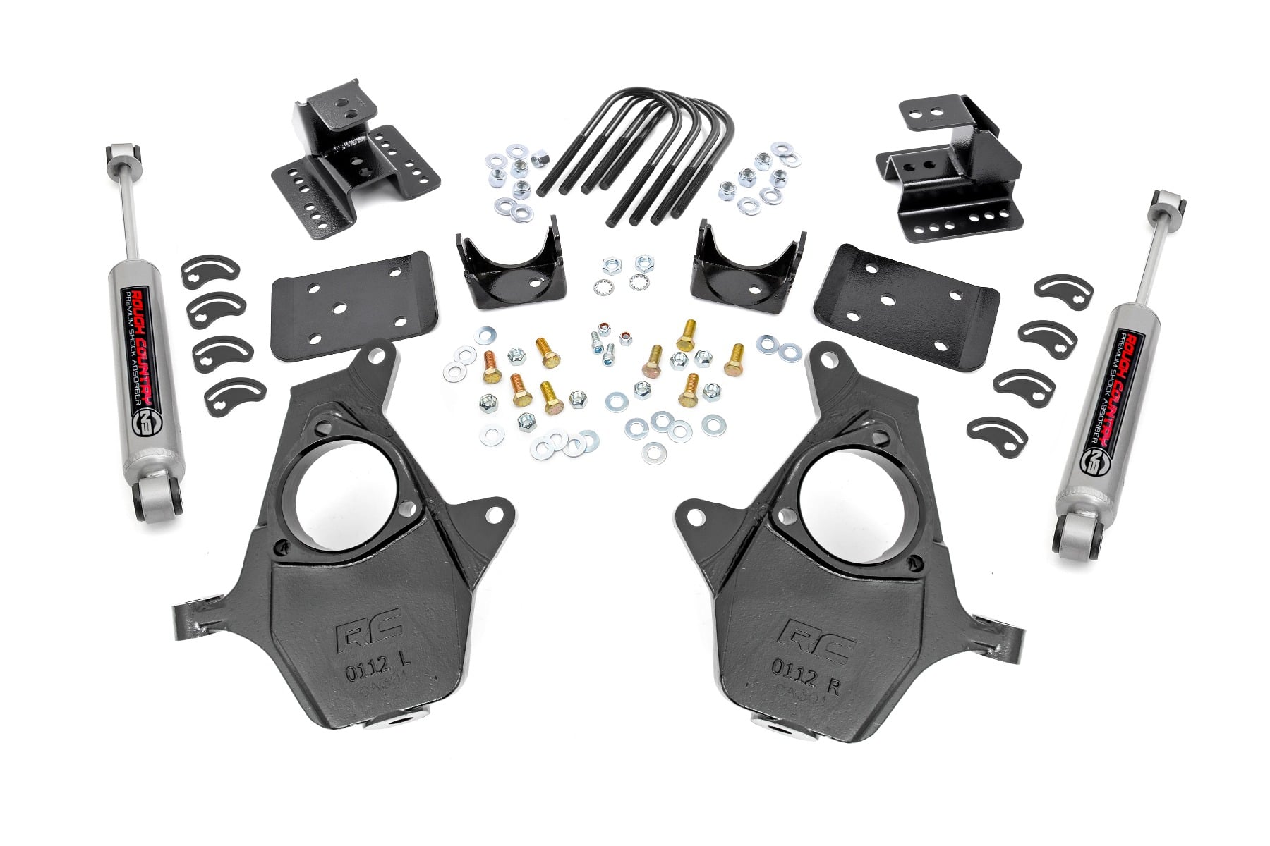 2-Zoll-Tieferlegungssatz | 4-Zoll-Tieferlegung hinten | Aluminium-/Stanz-Achsschenkel | Chevy/GMC 1500 (2014–2018) — Bild 2