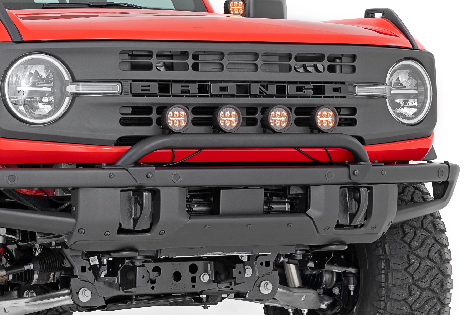 Halterung für Lichtleiste | 3.5" Runde LED (Vierfach) | Schwarz | Gelbes Tagfahrlicht | OE Modular Steel | Ford Bronco (21–24) — Bild 2