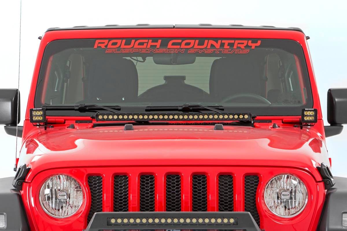 LED-Beleuchtungsset | Montage an der Motorhaube | 30 Zoll Schwarz, einreihig | Jeep Gladiator JT/Wrangler JL (18–26) — Bild 2