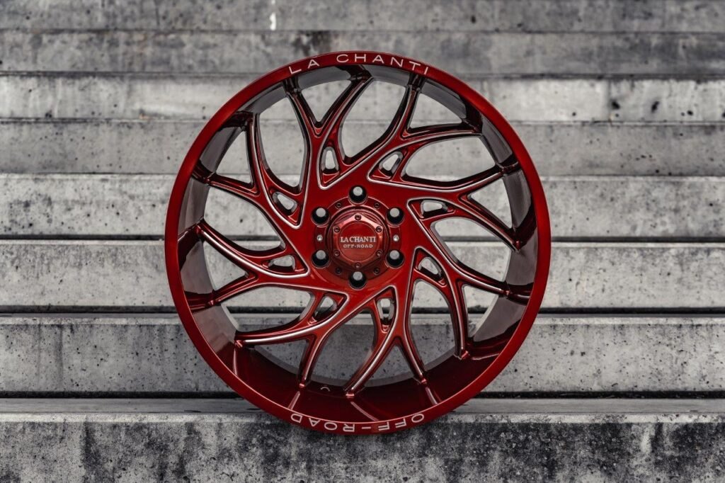 La Chanti OF20 | Glossy Red Milled · 11.5J×22" · ET-25 | 6x139.7 — Bild 1