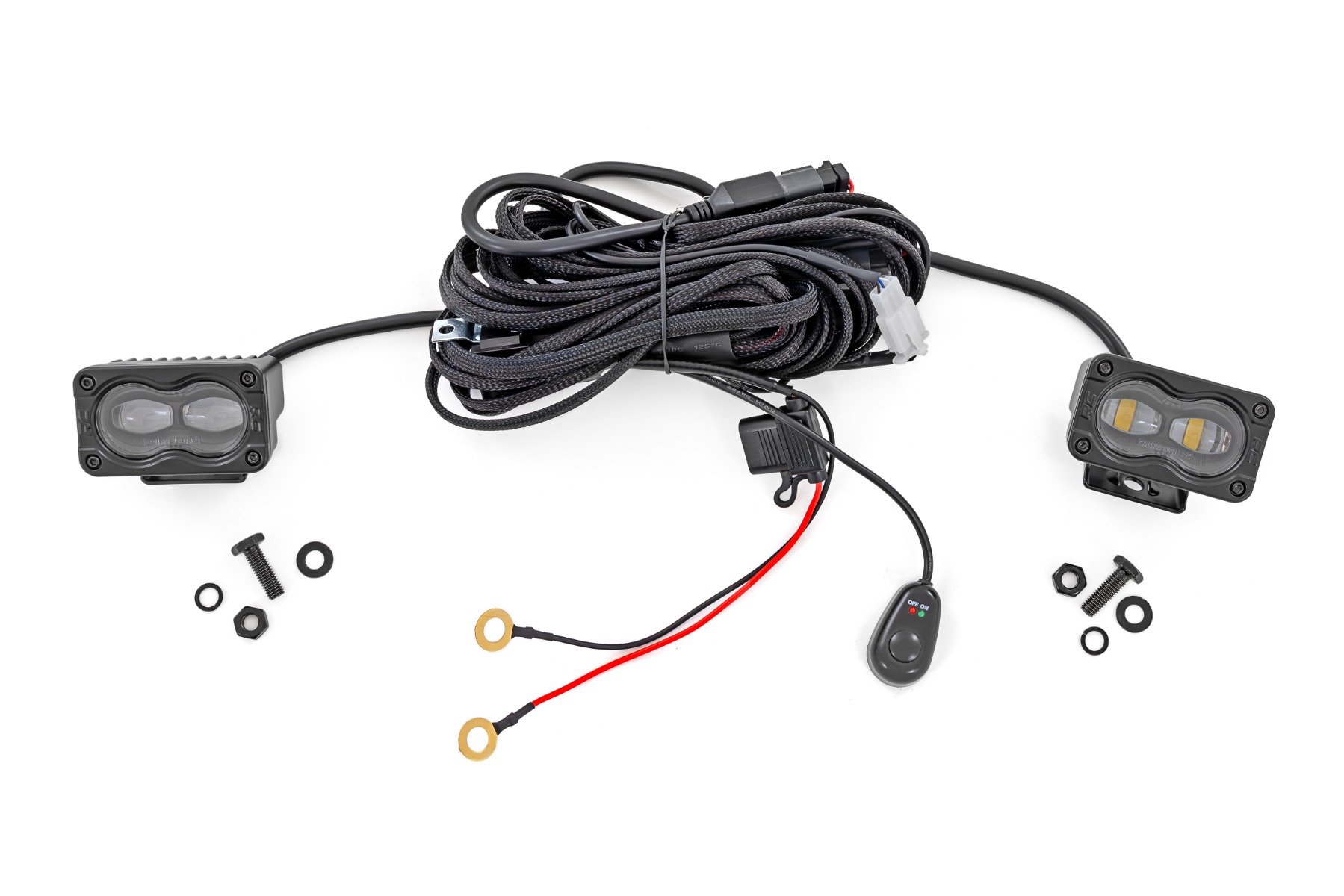 3 x 1,75 Zoll Black Series LED Slim Aux | SAE-Nebelscheinwerfer | Paar