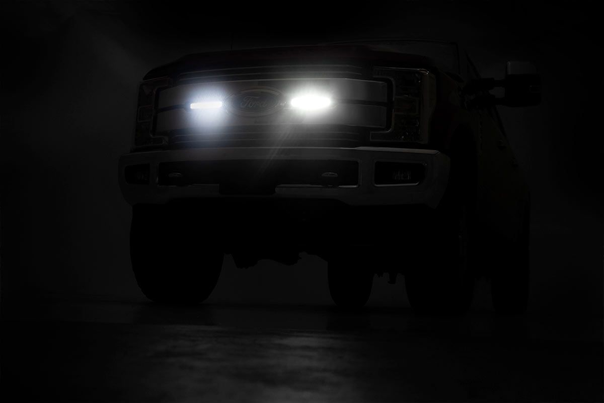 LED-Beleuchtungsset | Montage am Kühlergrill | 8 Zoll Schwarz, Paar | Ford F-250 Super Duty (17–19) — Bild 4
