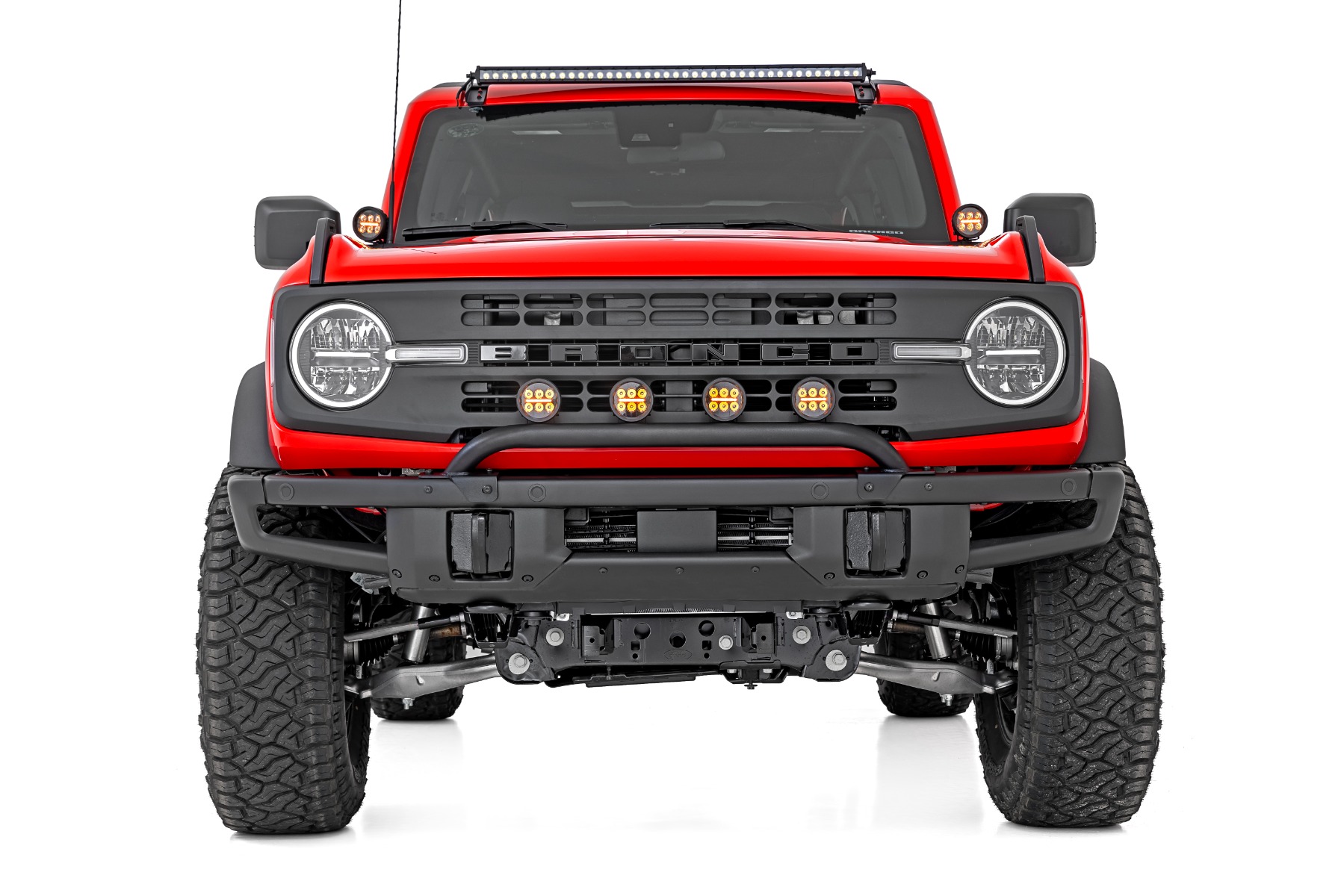 Halterung für Lichtleiste | 3.5" Runde LED (Vierfach) | Schwarz | Gelbes Tagfahrlicht | OE Modular Steel | Ford Bronco (21–24) — Bild 4