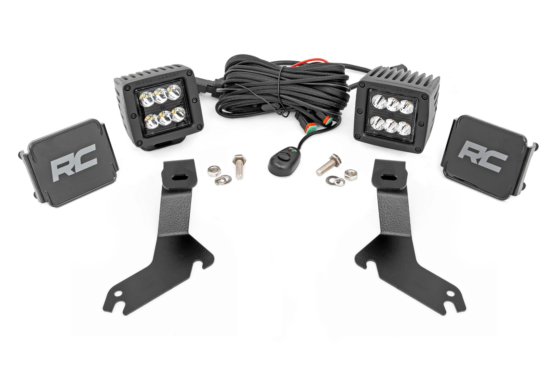 LED-Beleuchtungsset | Befestigung an der Kotflügelkante | 2 Zoll Schwarz, Paar | Spot | Chevy Silverado 1500 (99–06)/Tahoe (00–06)