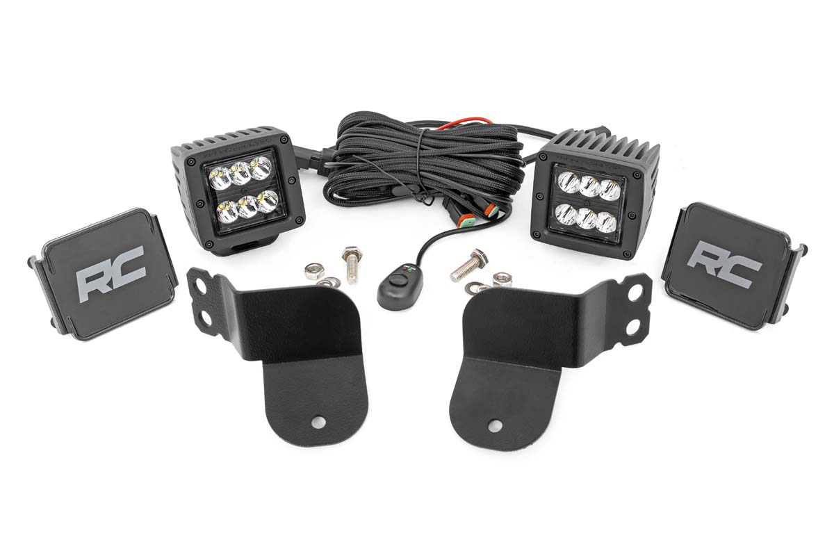 LED-Beleuchtungsset | Käfigmontage | 2 Zoll Schwarz, Paar | Spot | Polaris General XP 4 1000