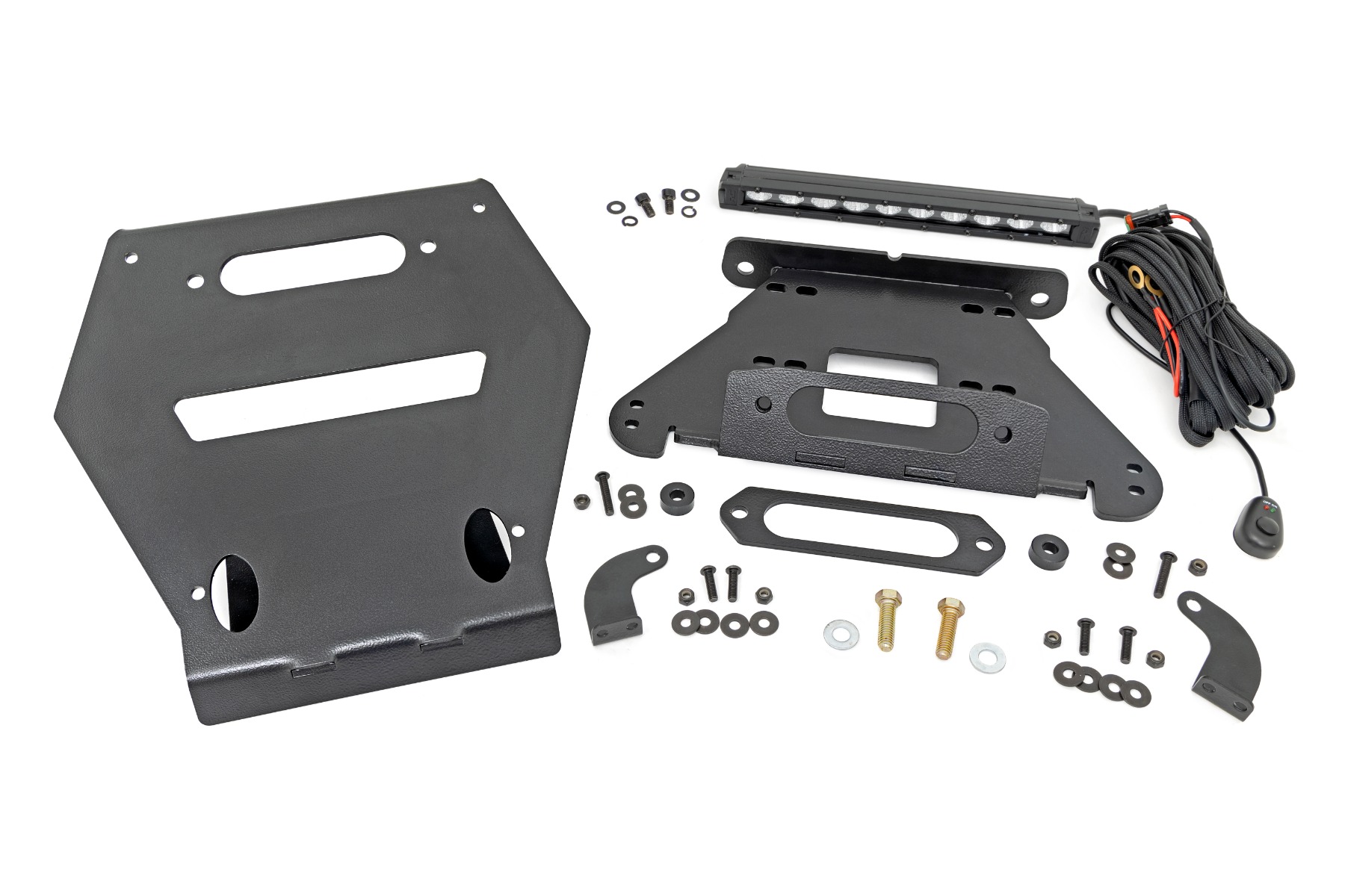 LED-Leuchte | Seilwinde | Vorne | 10 Zoll Schwarz Slimline | Polaris RZR Pro R