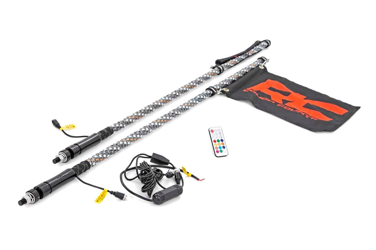 Mehrfarbige LED | Peitsche | 4' Lang | Paar — Bild 3