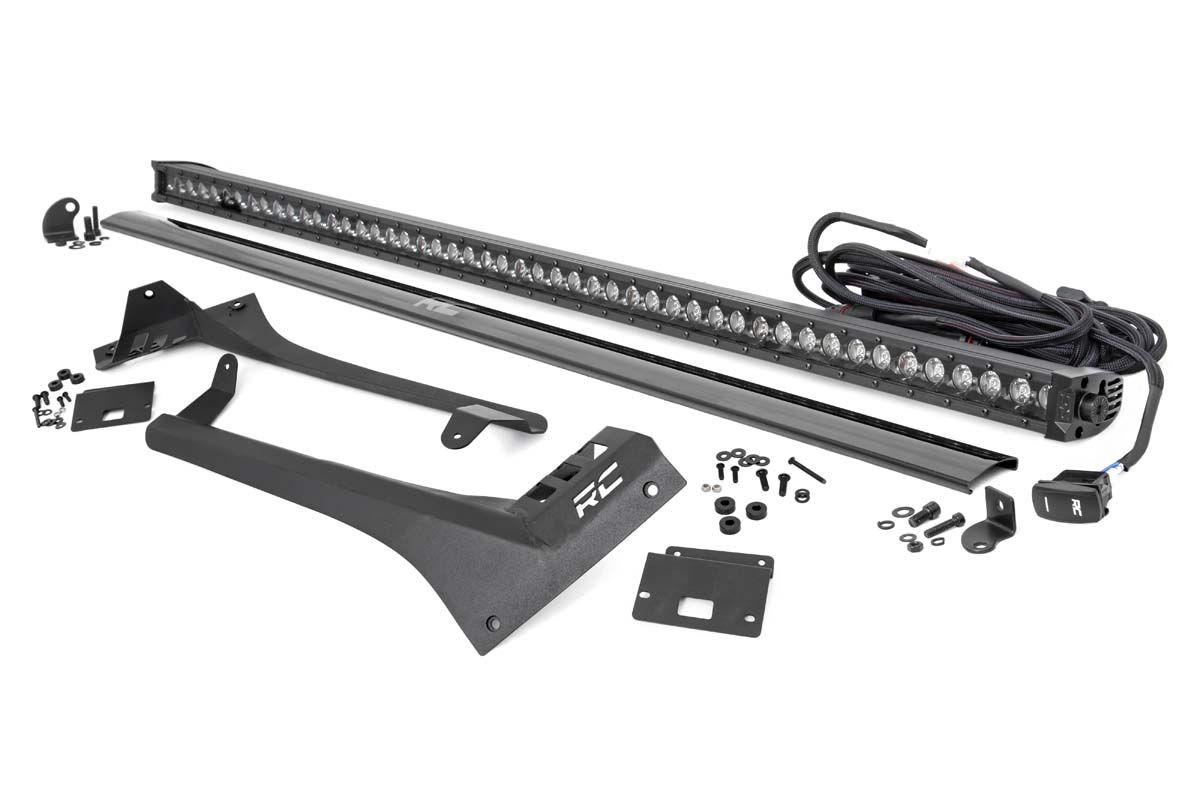 LED-Beleuchtungsset | Windschutzscheibe | 50 Zoll BLK einreihig | WHT Tagfahrlicht | Jeep Gladiator JT/Wrangler JL (18–26)