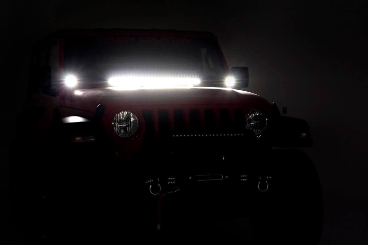 LED-Beleuchtungsset | Scharnierbefestigung | 2 Zoll Schwarz, Paar | Gelbe Tagfahrleuchten | Jeep Gladiator JT/Wrangler JL (2018–2026) — Bild 6
